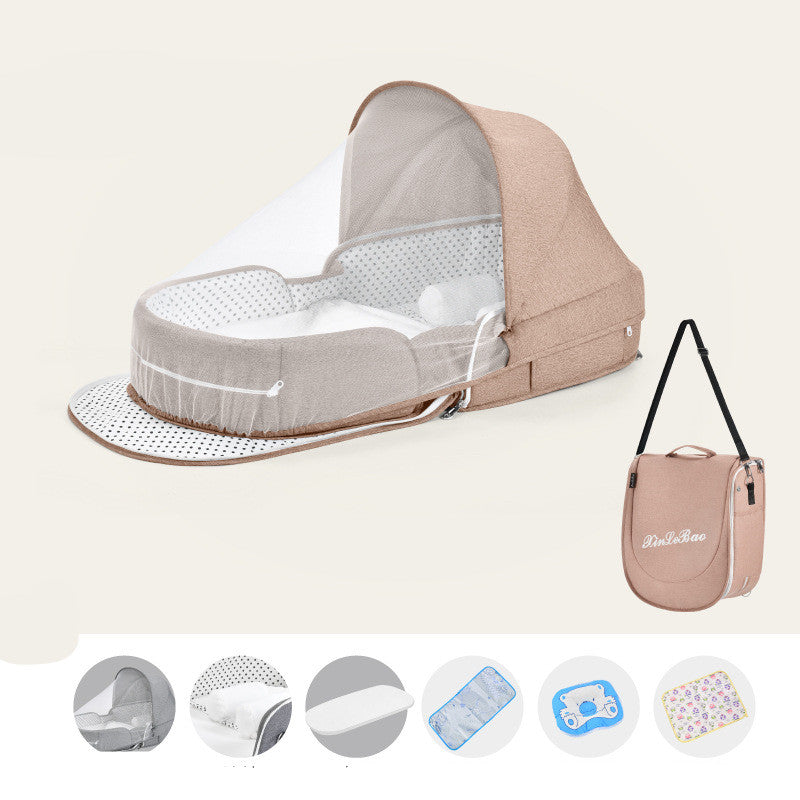 Baby Crib Multifunctional Folding Protection Mosquito Net Infant Camping Bed Travel Cot - One Red Hill